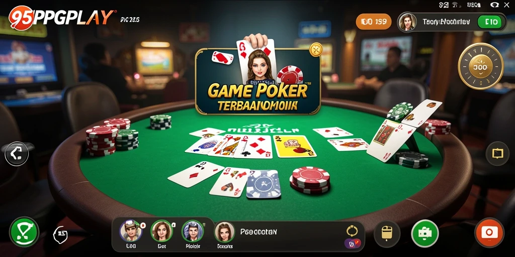 Tampilan menawan dari gameplay Poker di 95PGPLAY.