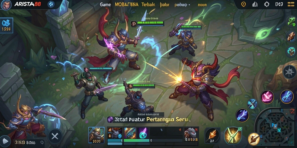 Tangkapan layar utama ARISTA88 menampilkan aksi pertarungan seru dalam arena MOBA.