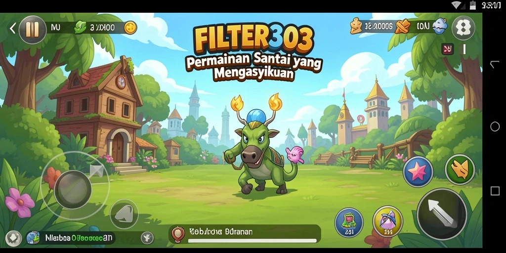 Screenshot utama FILTER303 yang menampilkan gameplay santai dan menyenangkan.