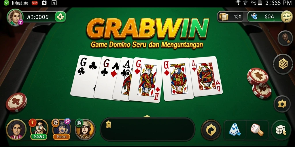 Tampilan gameplay Domino yang menarik di GRABWIN.