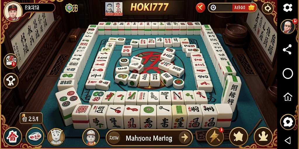 Tampilan gameplay seru di aplikasi HOKI777 Mahjong.
