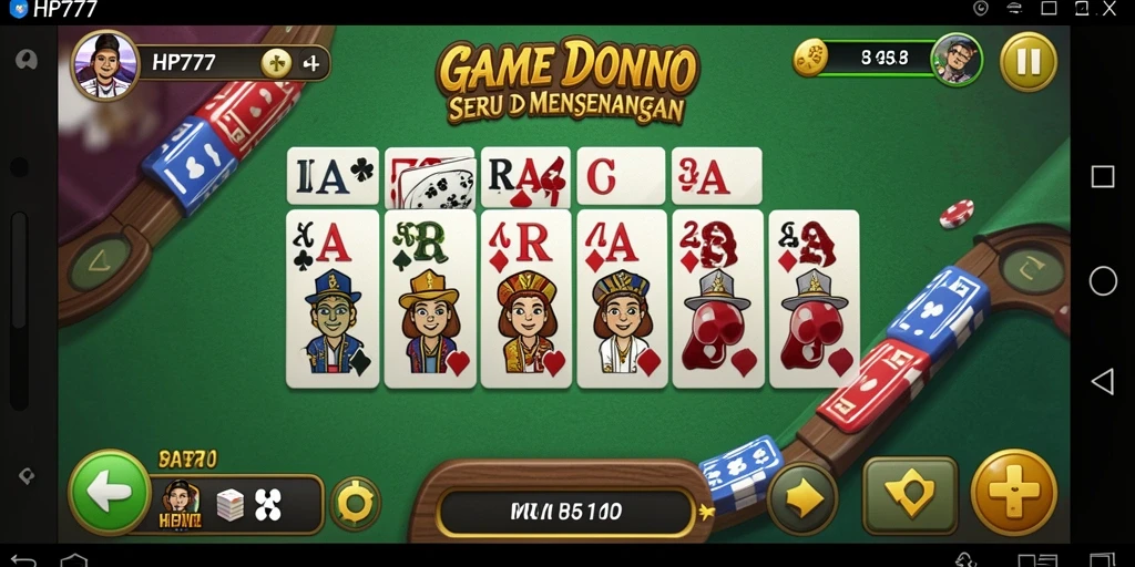 Tampilan gameplay menarik dalam HP777 saat bermain domino.