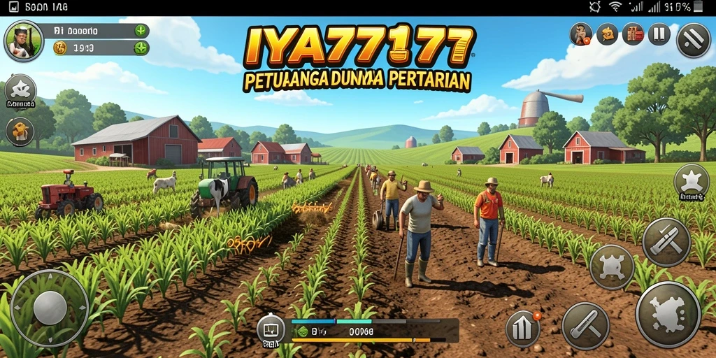 Screenshot IYA777 menunjukkan aktivitas bertani dalam grafis yang menawan.
