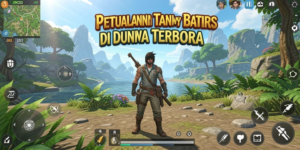 Screenshot menunjukkan petualangan seru di dunia terbuka JIN33.