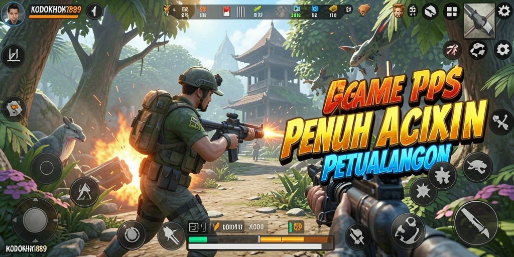 Tangkapan layar KODOKHOKI889 menampilkan pertempuran seru di dalam game TPS.