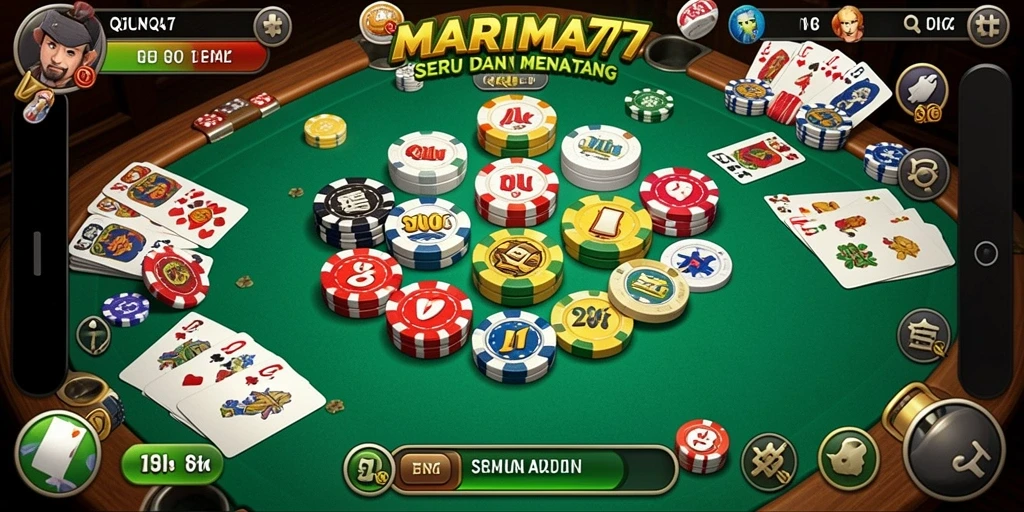 Tampilan menarik dari gameplay QiuQiu di MARIMA77.
