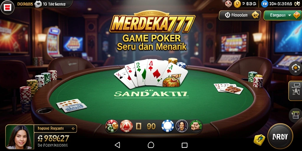 Tampilan gameplay seru di MERDEKA777 saat bermain Poker.