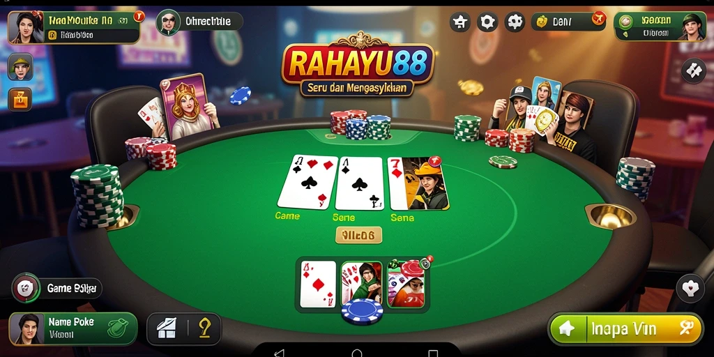 Tampilan gameplay mengasyikkan dari RAHAYU88 dengan fitur poker.