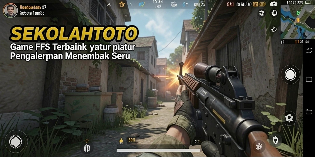 Tampilan gameplay menarik dari SEKOLAHTOTO dengan aksi menembak yang intens.