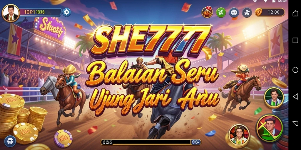 Tampilan gameplay SHE777 yang mendebarkan saat balapan.